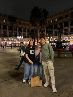 Andrew with his family in Barcelona