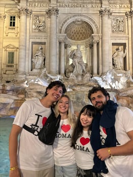 Andrew with European friends in Rome